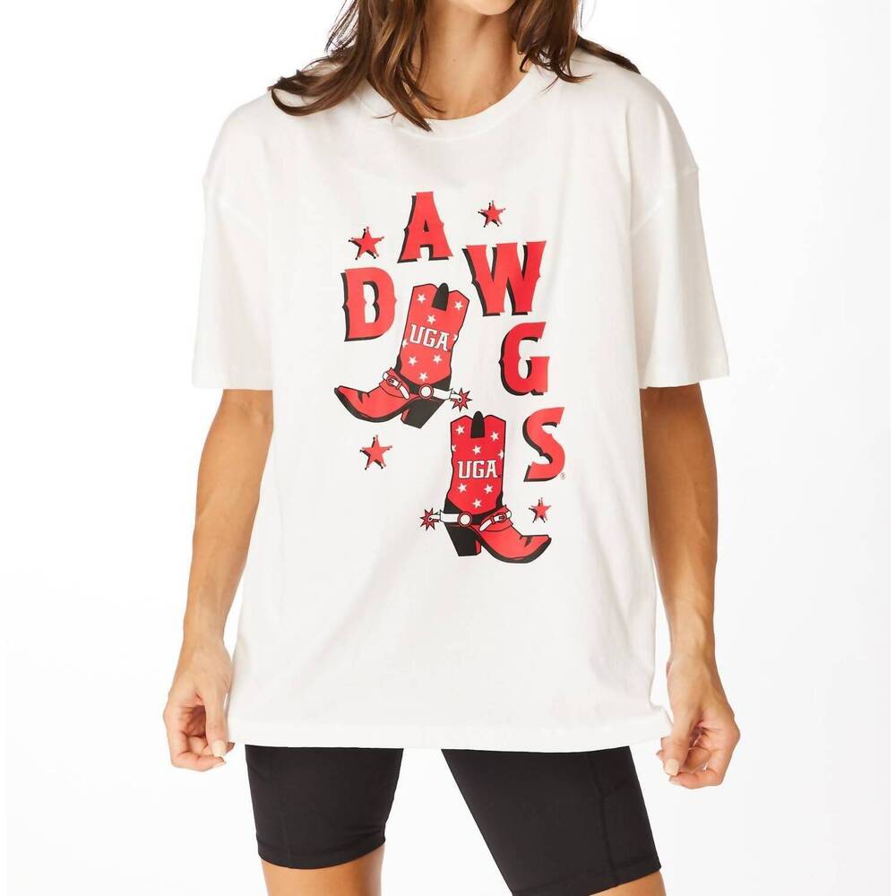 NEW STEWART SIMMONS dawgs boots grand short sleeve tee in white